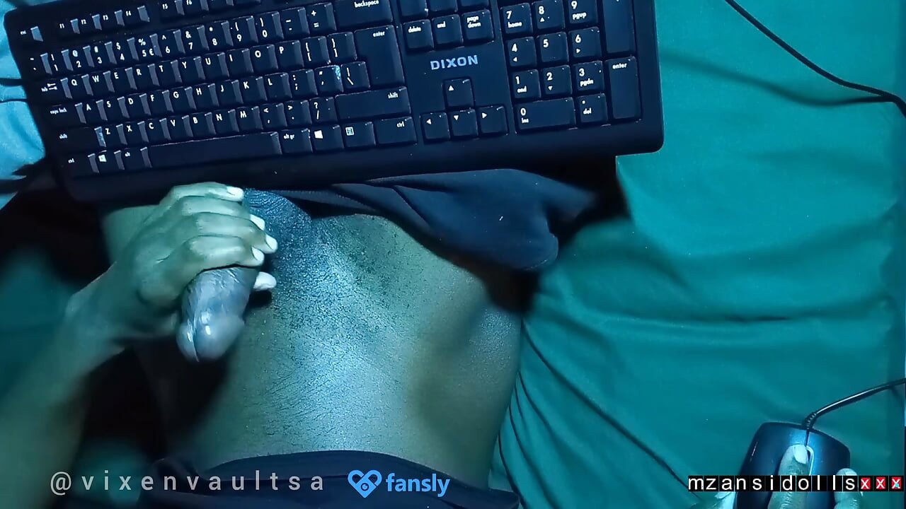 midnight jerk off session,my hard black cock