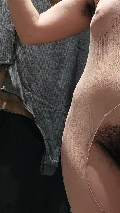 Naughty sexy milf tries on naked clothes. Hairy latina pussy tries on clothes in bed. Hairy brunette pussy, big tits, | Clip 1