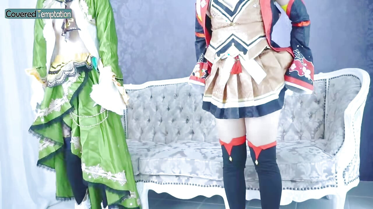 Cosplay Adult Woman Threesome Sex with Two Partners Group Scene