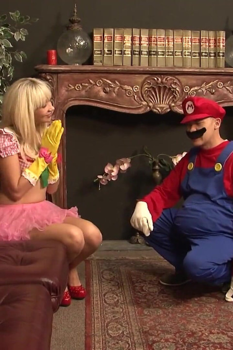 Naughty blonde gets sprayed on her feet
