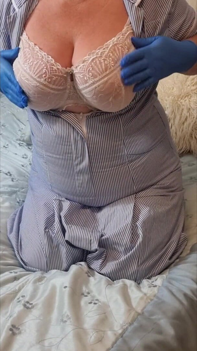 Naughty Nurse Julie – Bra Reveal & Teasing Huge Tits – 002-S-V-3-TEASER