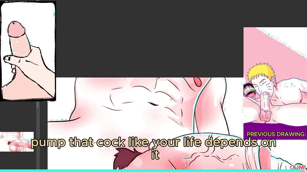 10 Minute Male Voice JOI Stroke and Cum Instructions while I Draw a Huge Cock #4 - Yaoi drawing process