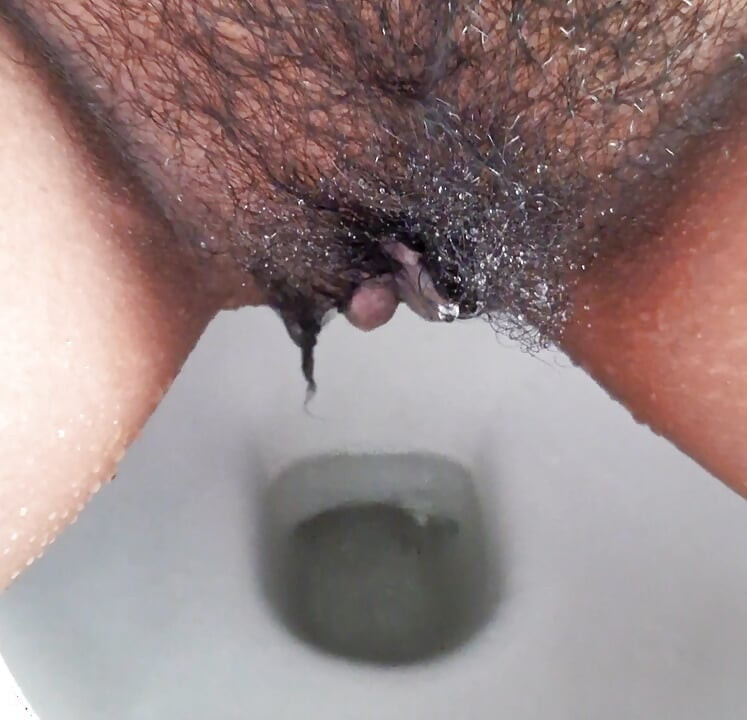 Pissing in bathroom and hardly Squirting Orgasm then moaning