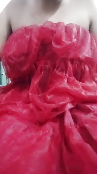 Indian Gay Crossdresser Gaurisissy real xxx homemade sex in Red lehenga