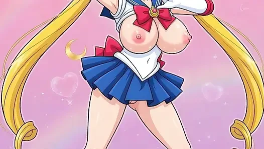 Sailor Moon sıkı kel götlü amcığını sallıyor