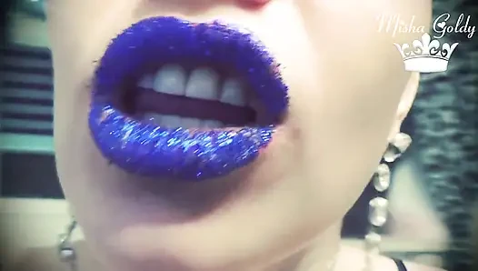 Bibir glittery biru glamor