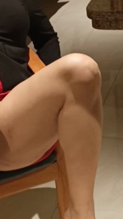 The hot wife starts touching her fat pussy in front of the mirror, gets excited and reaches orgasm. | Clip 1