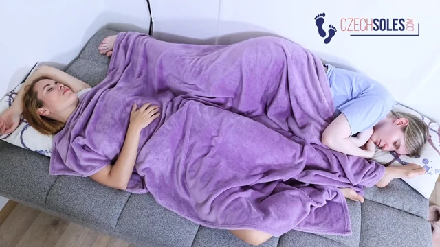 Girl on Girl Foot Worship and Smelling in Bed