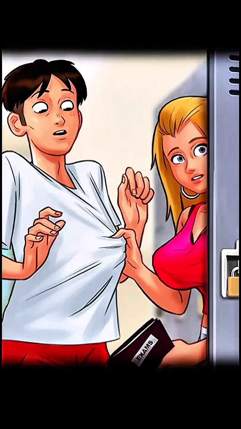 Roxxy got excited by her boyfriend inside their locker. (Summer Saga)
