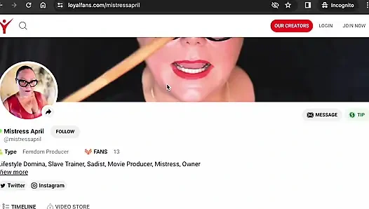 Dominatrix Mistress April - The Piss Whore