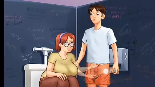 Judith शौचालय में लंड चुसाई देती है