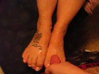 Sexy fucking footjob
