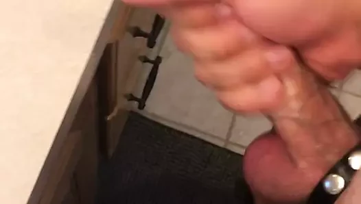 Stroking with cock ring