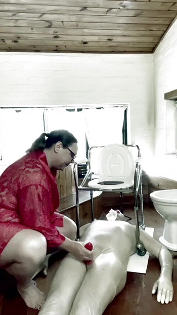 Emotional moment from "Dominatrix Mistress April - Sissyfication"