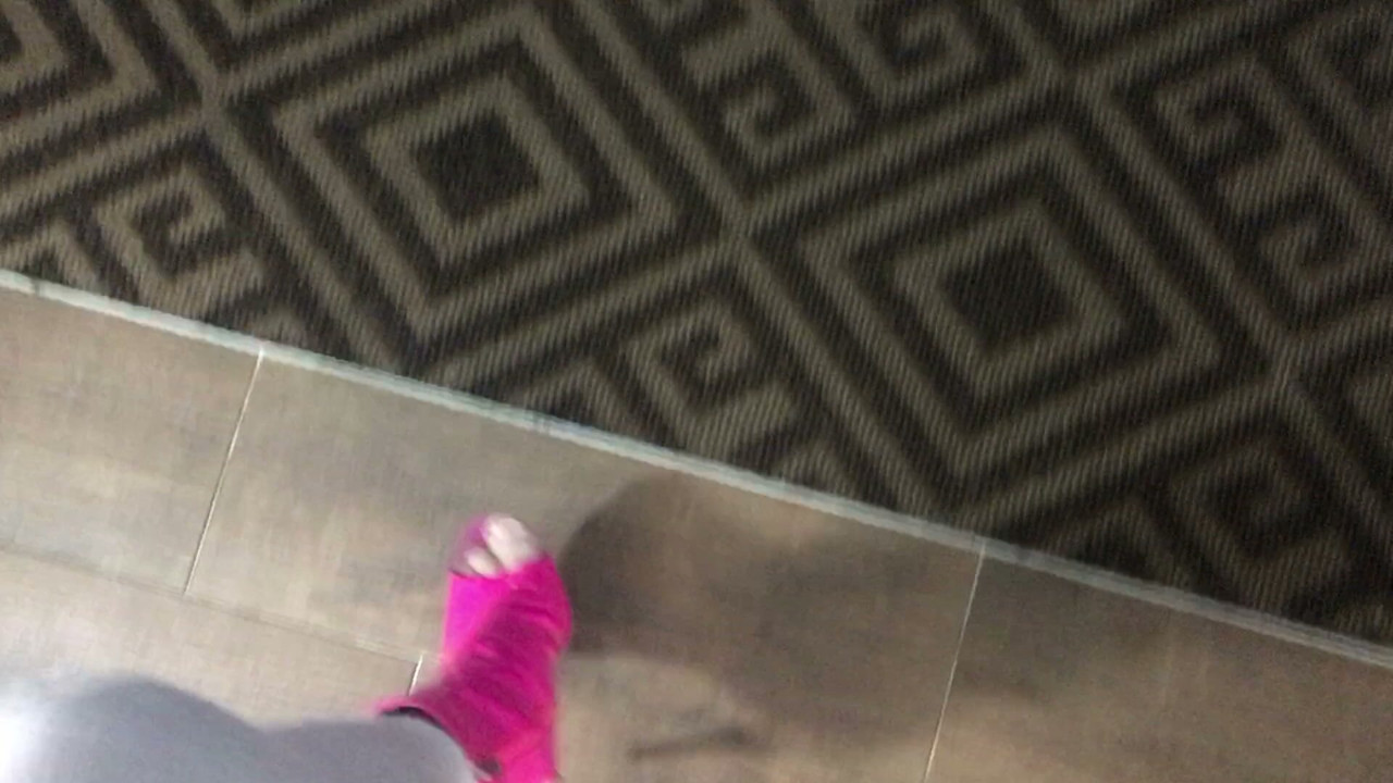 sissy slave walking in heel boots