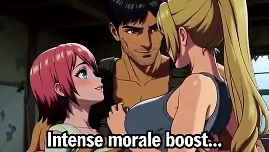 Threesome fucked in forest house