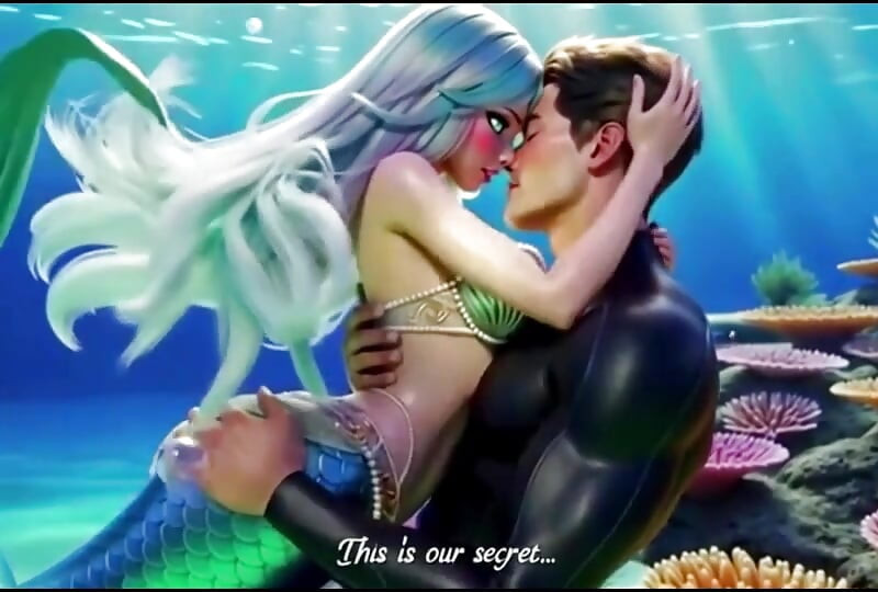 Underwater fantasy where a diver discovers a mesmerizing mermaid