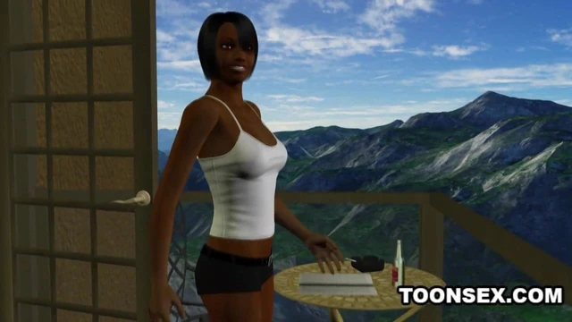 Foxy 3D Cartoon Ebony Babe Sucking and Fucking
