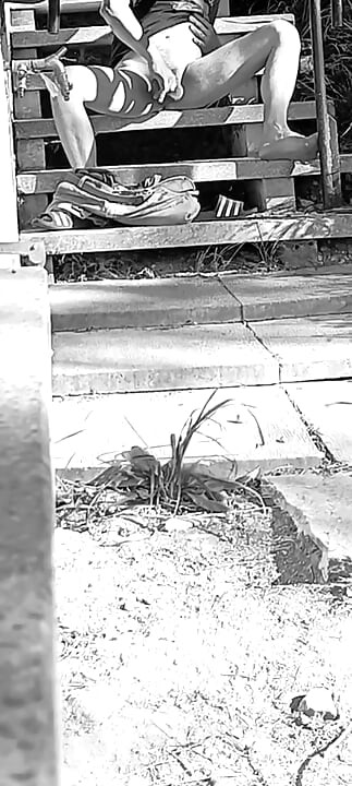 Outdoor masturbation.