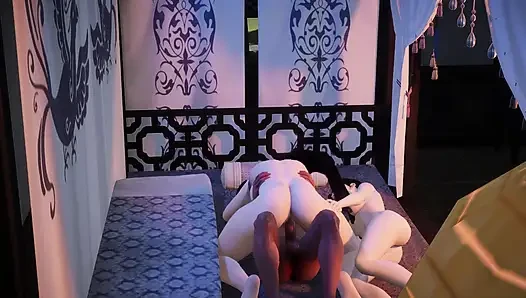 Menantu dengan penis besar ini memiliki hubungan seksual dengan ibu mertua dan istrinya.