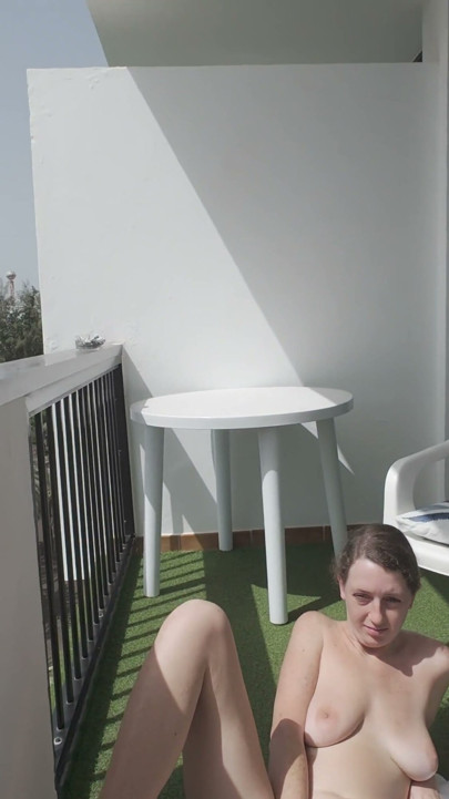 Sexy Horny Wife Comes Out On Balcony And Drops Her Towel For A 9 Inch Dick And Doesn't Care If She's Seen | Clip 1