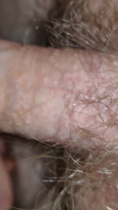 Emotional moment from "Fiddling with soft hairy cock"