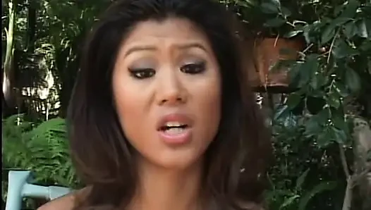 Asian ass is split by a stubby boner