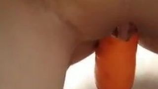 lesbian girl  Hmmmm carrot