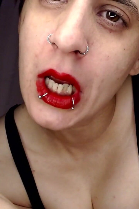 Thick Red Lipstick Application