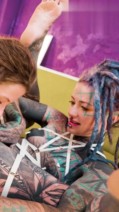 Tattooed Alt Girls Go Wild with Massive Toys | Clip 1