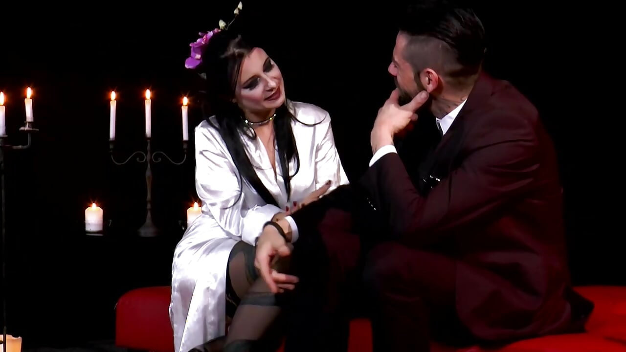 Bound Goth Babe in Lingerie Gets Intense Cock Ride