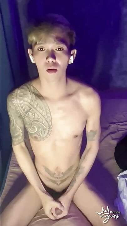 Filipino Inked Horny Twink Teasing and Masturbating Until He Cums