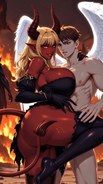 "Gefallener Engel wird zu massiven bBW sukkubus Demoness hentai | Clip 1