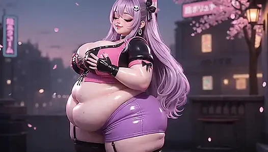İri güzel kadın anime hatun mor tangayla büyük götünü sallıyor
