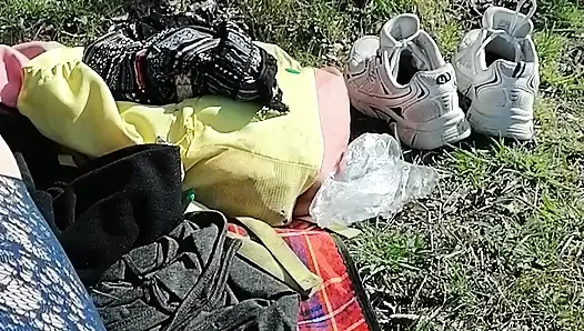 Hot wet games, milf, with piglets in nature