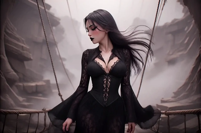 Goth Possessed by Ghosts - AI Generated -