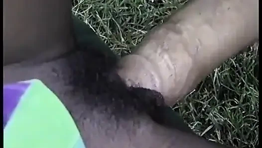 Hot black babe strips then suck on a large black cock