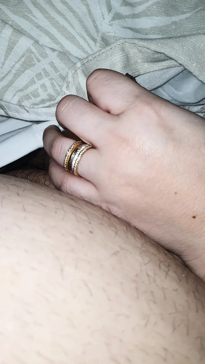 Step mom without hesitation pulled out step son dick making him a handjob