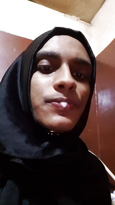 Asian sissy hijabi masterbation  fingering and spitt fetish