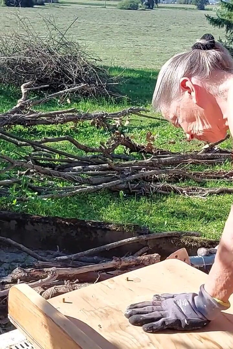 Granny Works Naked in Her Garden!