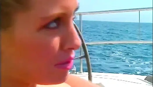 Blonde couple sucking licking in the yacht