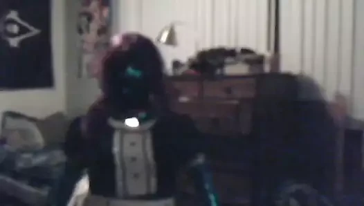 Blue zentai Sissy