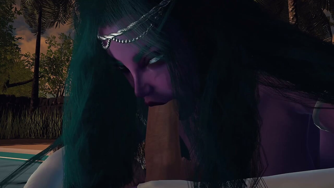 Night Elf Princess bahçede sana sakso çekiyor bakış açısı 3 boyutlu porno