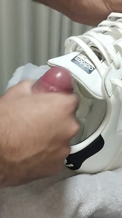 Sex with my wife's sneakers, Adidas Superstar and Nike Air Max Command, cumming inside | Clip 3
