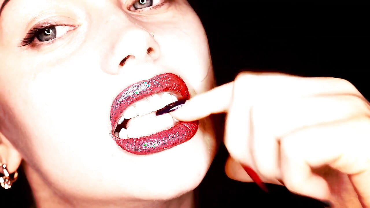 Hookah smoking  & glossy lipstick fetish & smelling & teasing & kissing