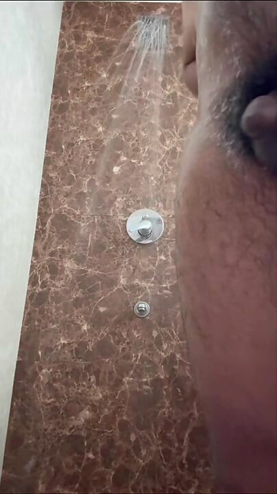 IndiaTwink Jerks His Hard Cock in Steamy Shower