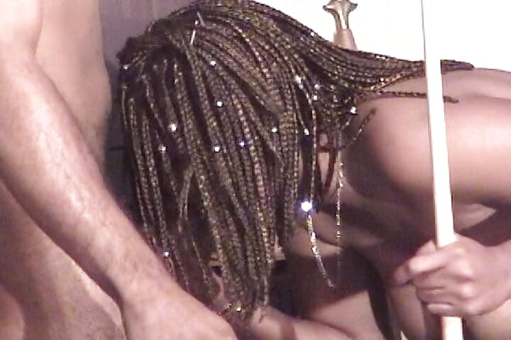 Chubby Ebony MILF Enjoys Two Cocks After Pool Game