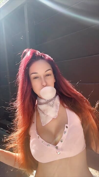 Artemisia Love Blowing Bubbles Outdoor and Smoking a Cigarette