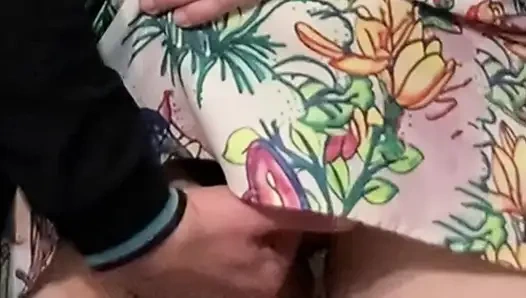 Real Stranger Rubbing Perfect Pink Pussy in Subway