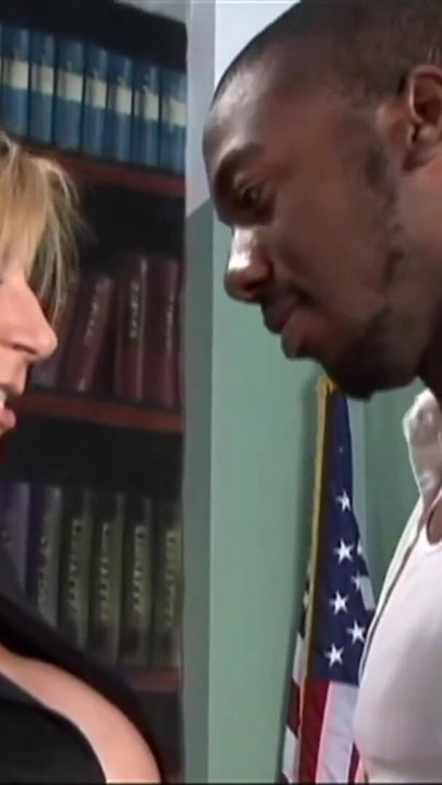 Dominant blonde boss fucks her black assistant after he eats her dripping cunt | Clip 1